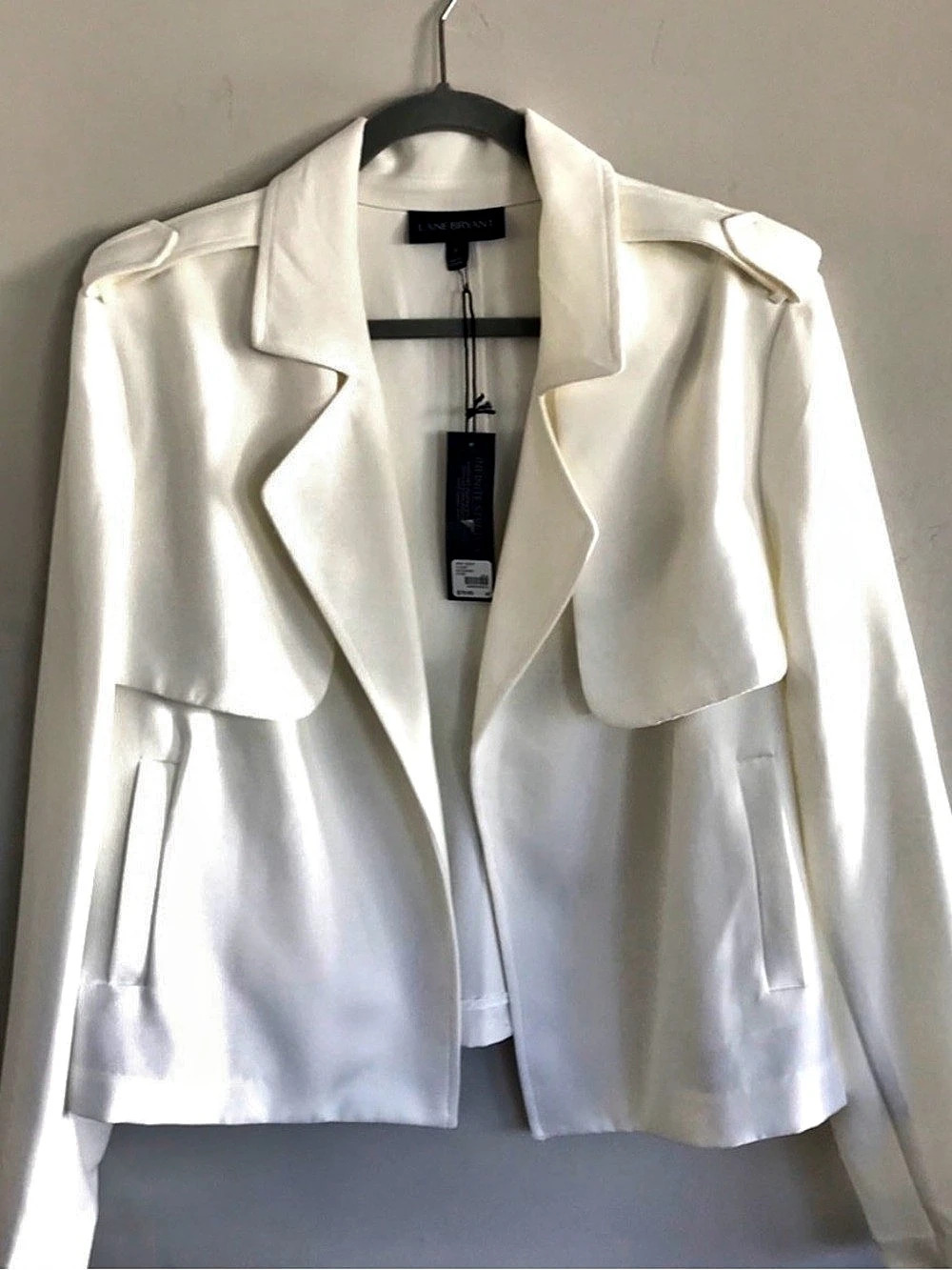 Lane Bryant Cropped Trench Open Front Size 18 EUC